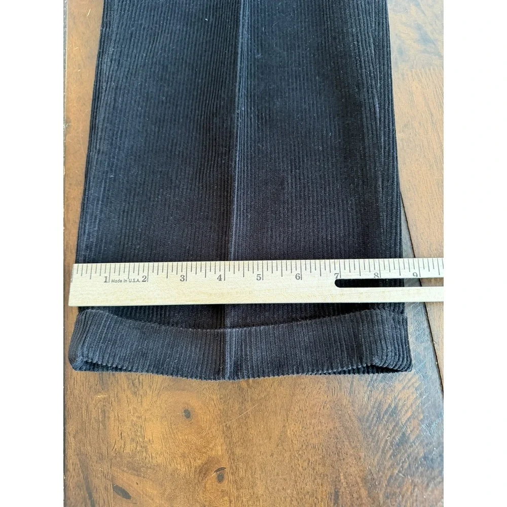 Polo Ralph Lauren Pants Mens 36x34 Black Corduroy Pleated‎ Cuffed Dress Straight
